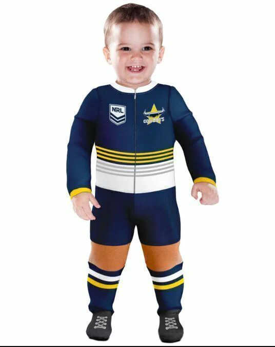 NRL Footy Suit Body Suit - North Queensland Cowboys -  Baby Toddler Infant - Image 2