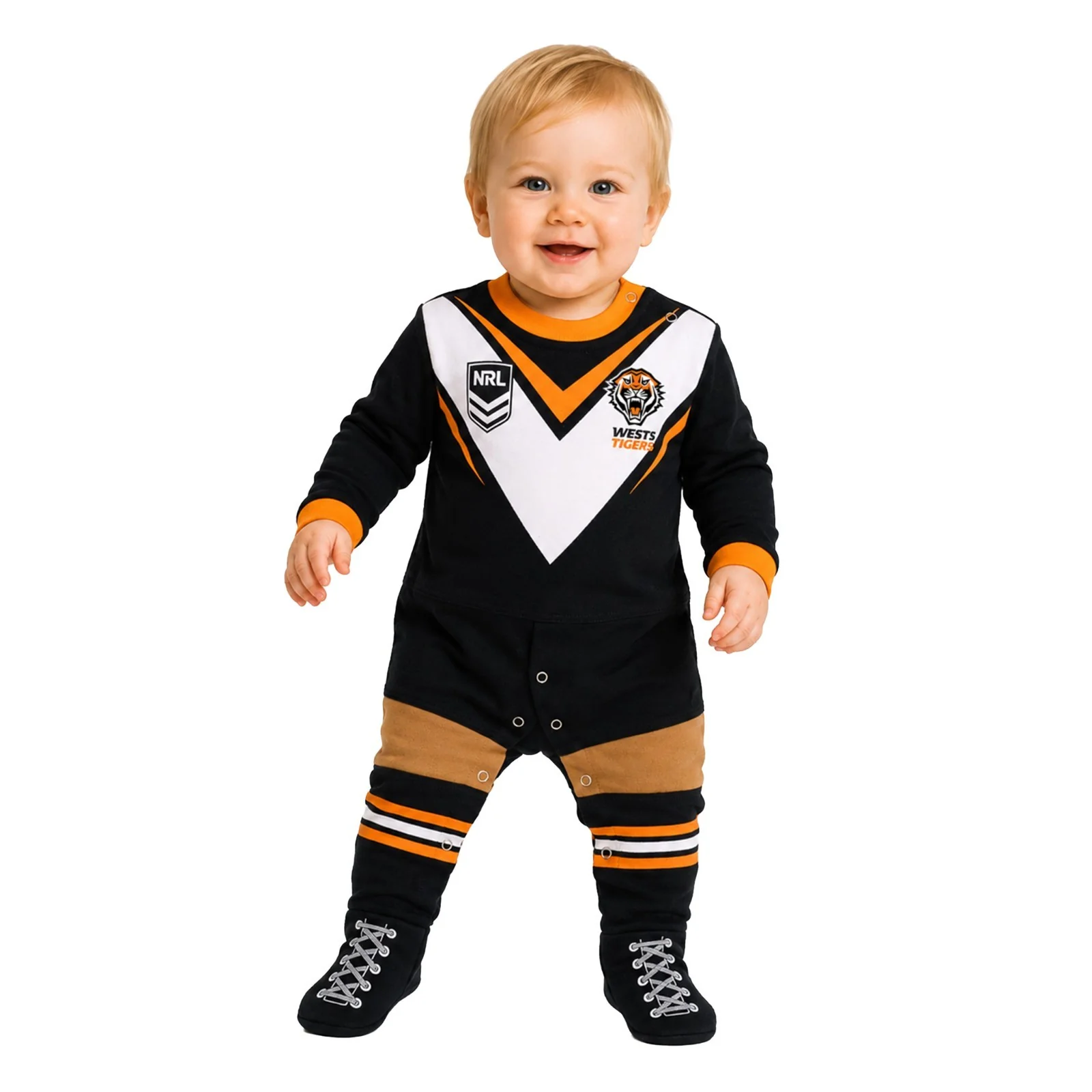 NRL Footy Suit Body Suit - West Tigers -  Baby Toddler Infant - New Logo