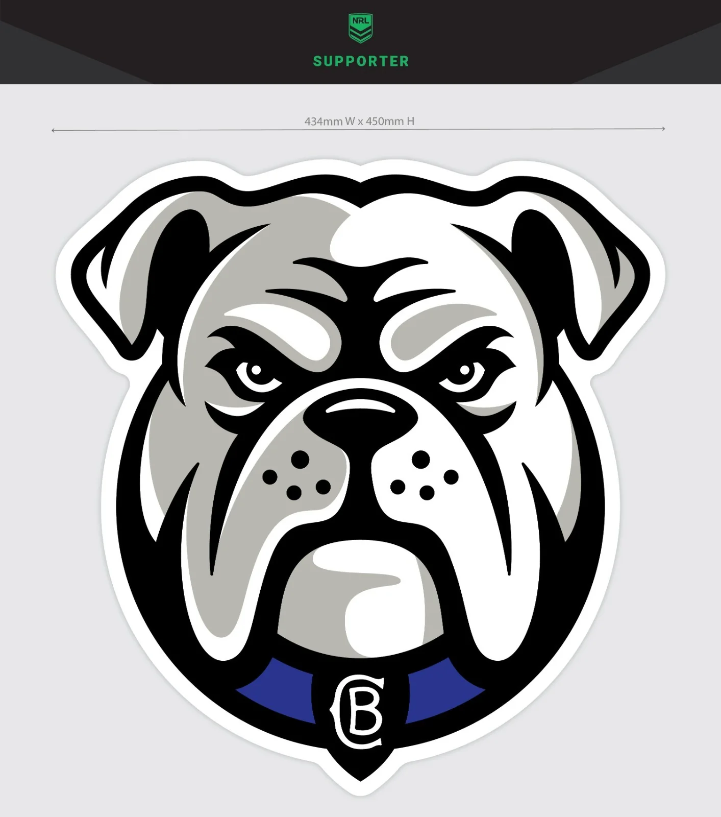 NRL Fridge Decal - Canterbury Bulldogs -Team Logo Sticker - 448x350mm