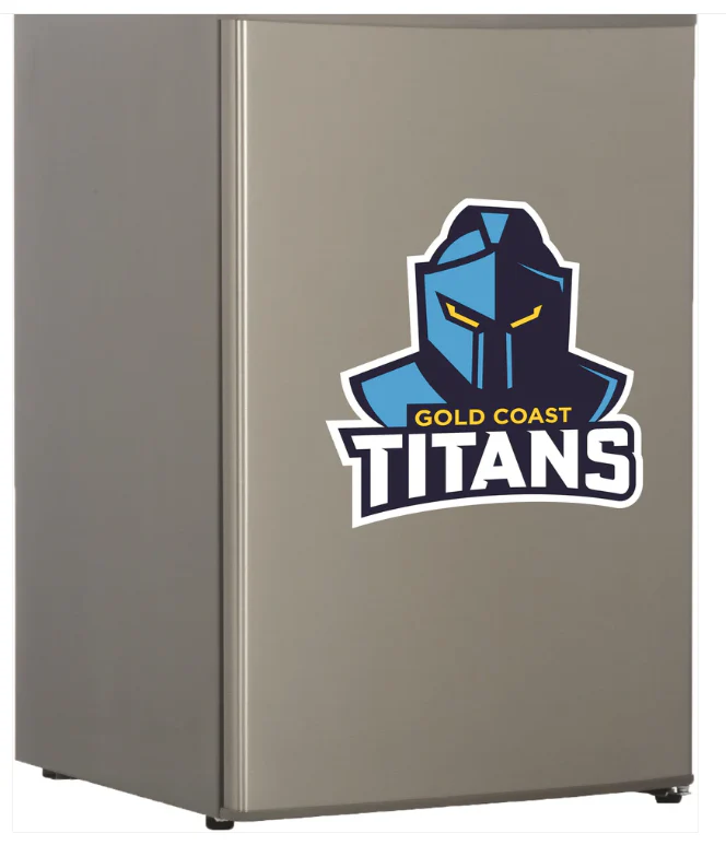 NRL Fridge Decal - Gold Coast Titans -Team Logo Sticker - 425x468mm
