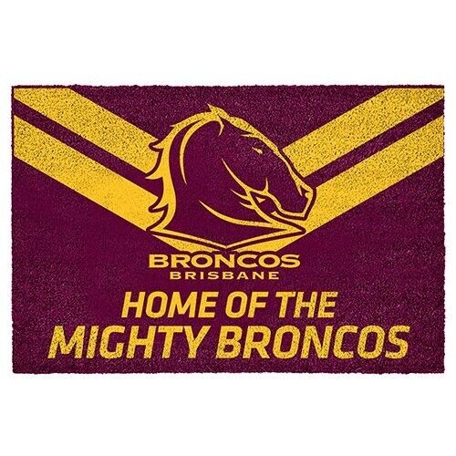 NRL Front Back Door Entry Floor Mat - Brisbane Broncos - 61cm x 41cm