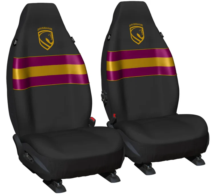 NRL Front Car Seat Covers - Brisbane Broncos - Set Of Two -  One Size Fits All