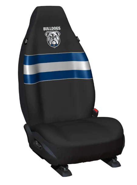 NRL Front Car Seat Covers - Canterbury Bulldogs - Set Of 2 - One Size Fits All - Image 2