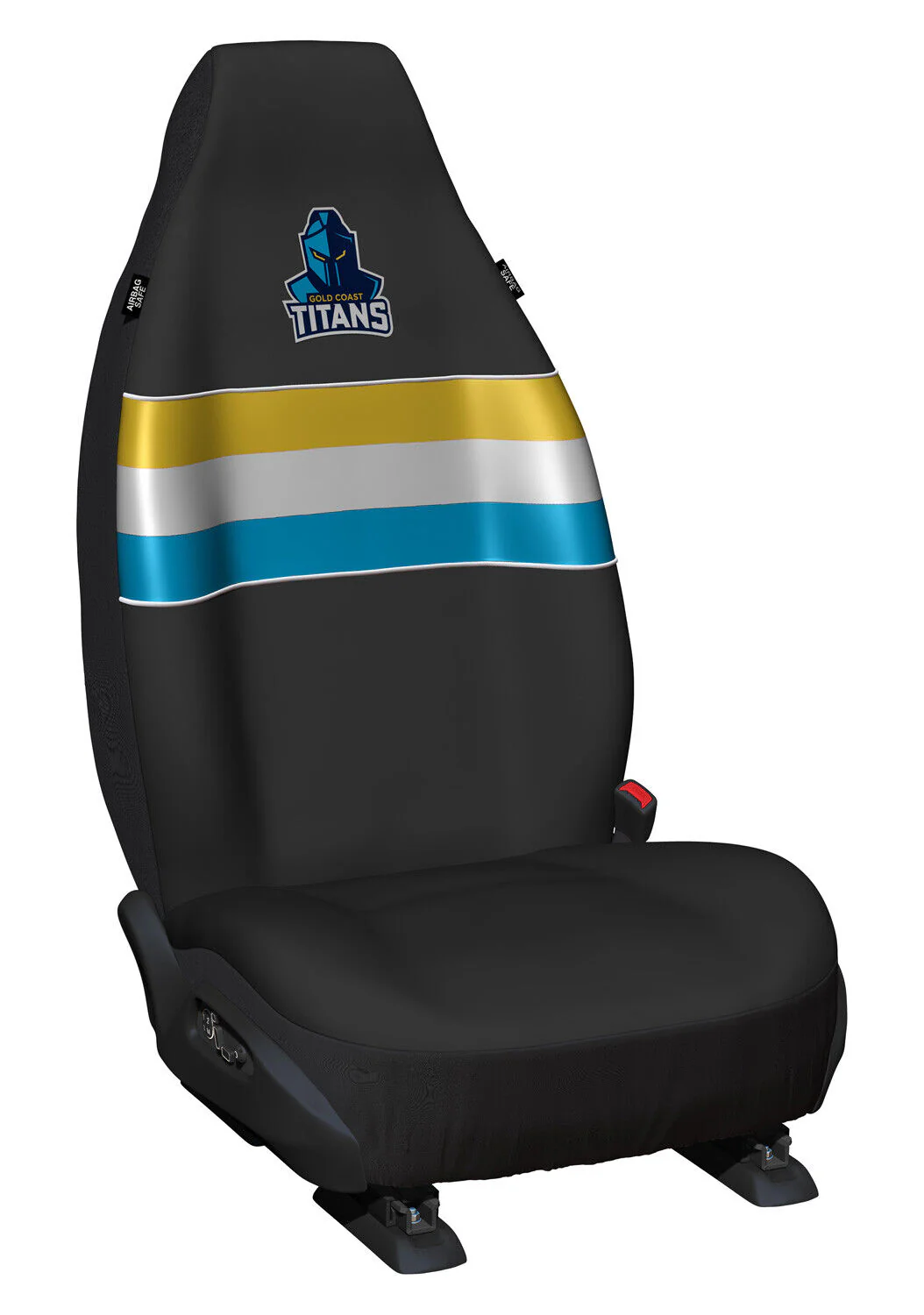 NRL Front Car Seat Covers - Gold Coast Titans Set Of 2 One Size Fits All - Image 2