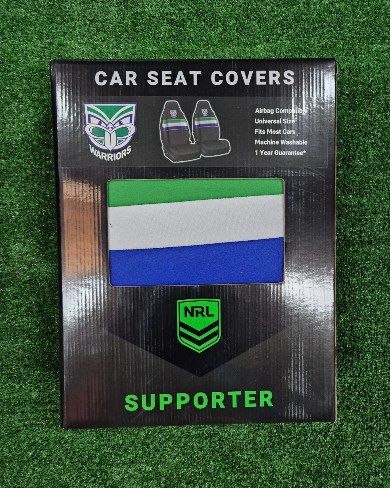 NRL Front Car Seat Covers - New Zealand Warriors - Set Of Two - One Size