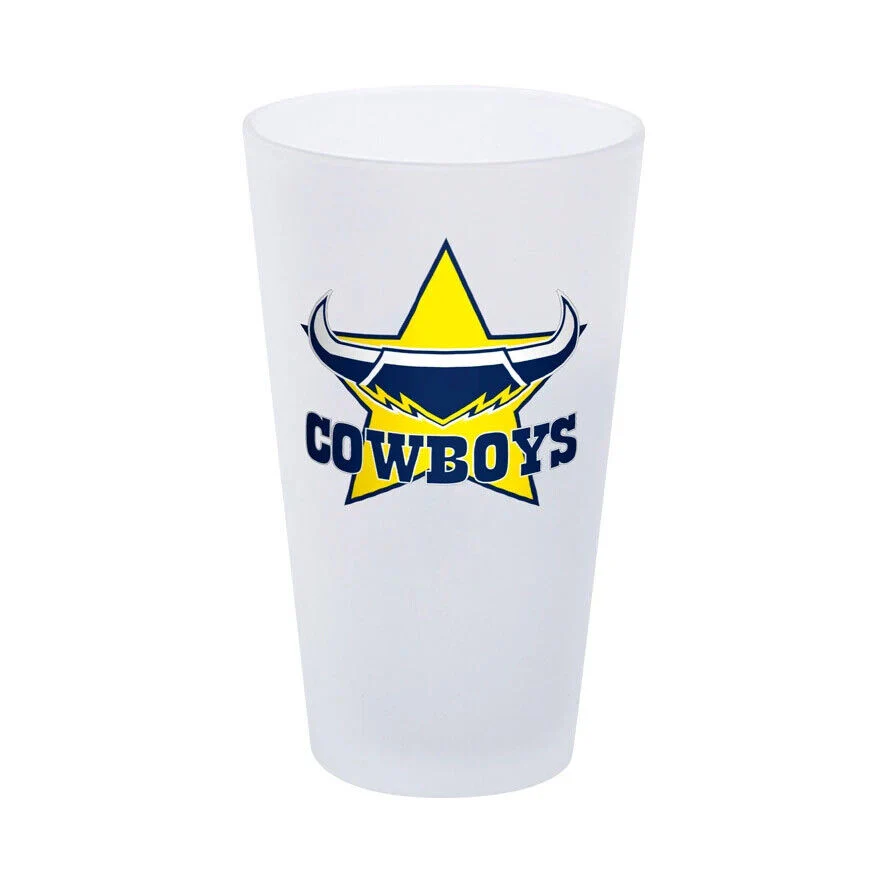 NRL Frosted Conical Glass - North Queensland Cowboys - 500ml - Single - Image 2