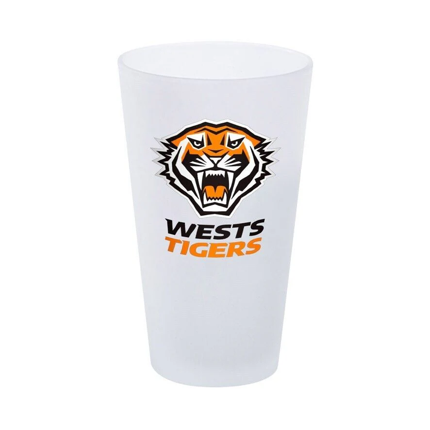 NRL Frosted Conical Glass - West Tigers - 450ml - Single - Image 2