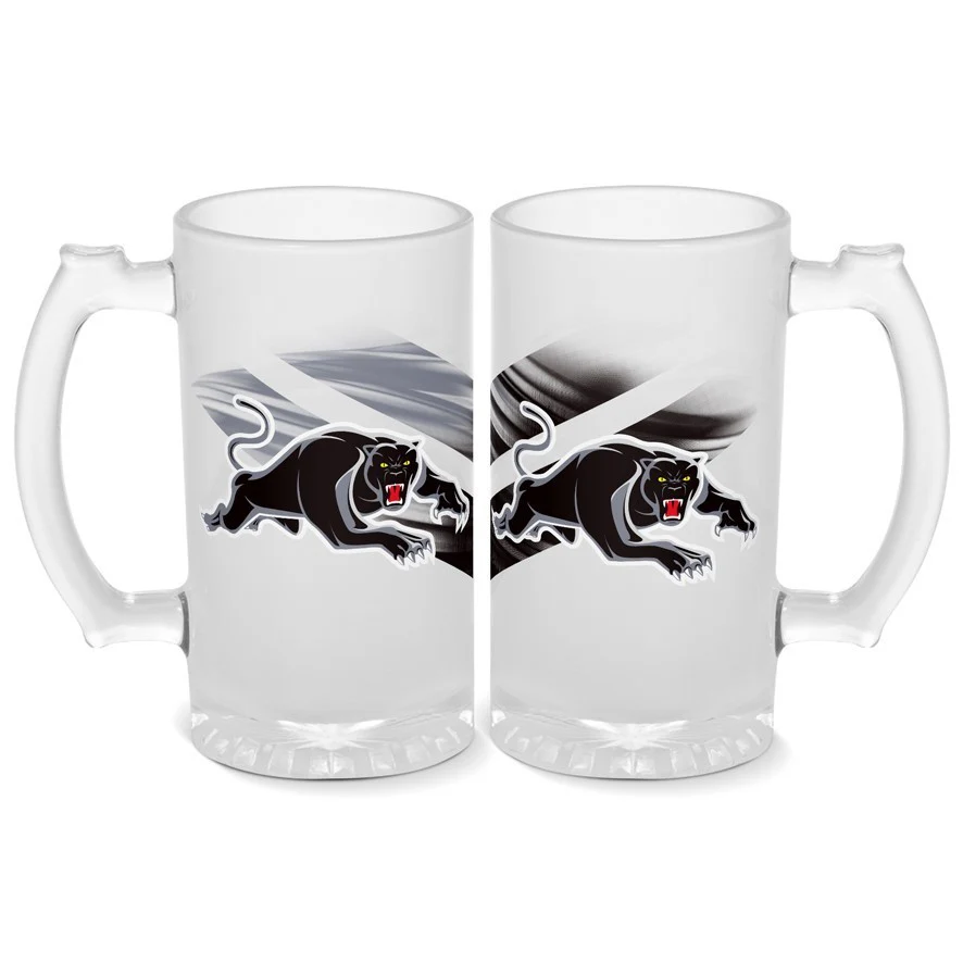 NRL Frosted Stein Glass - Penrith Panthers - 500ml - Drink Cup Mug