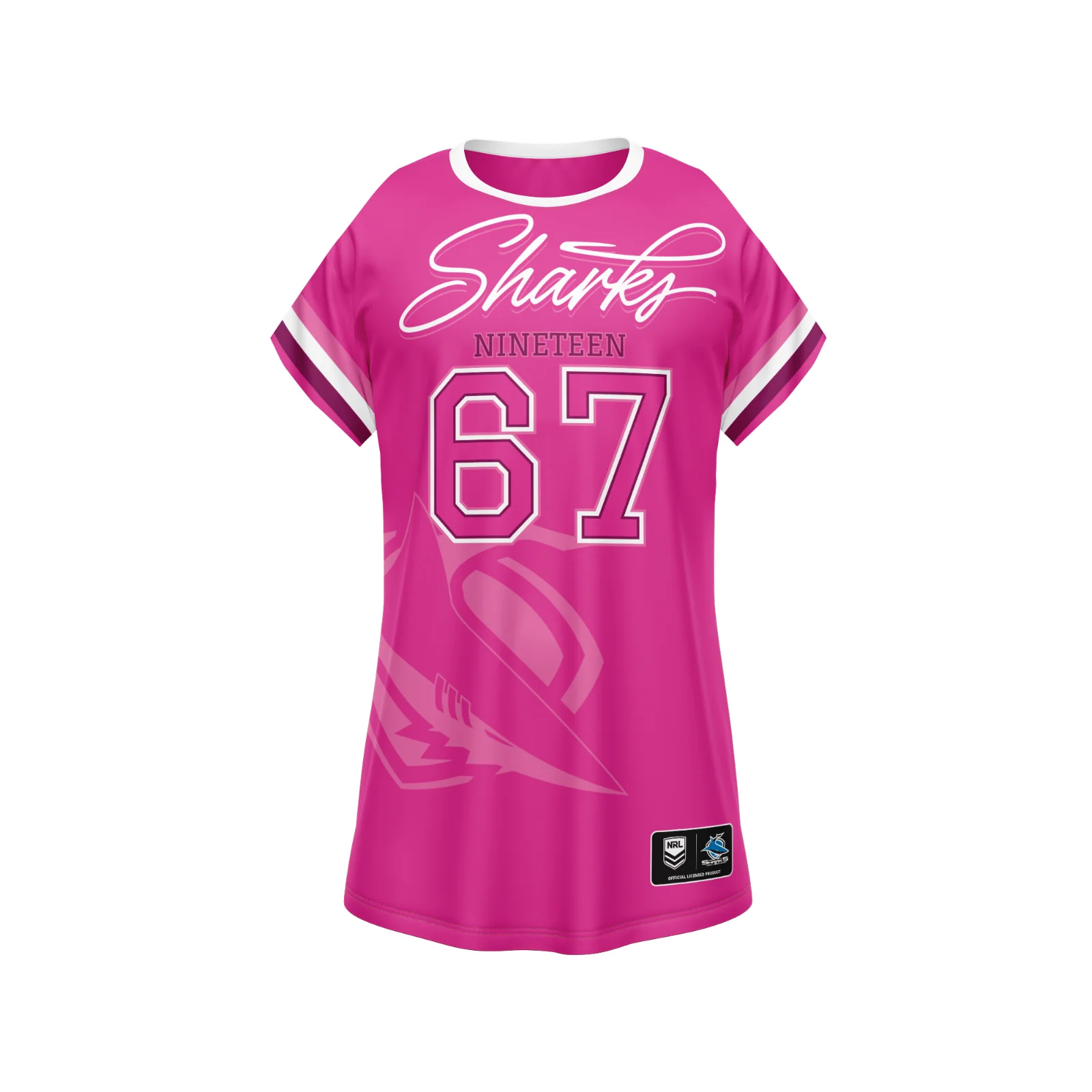 NRL 'Fuchsia Force' Dress - Cronulla Sharks - Girls - Toddler - Kid