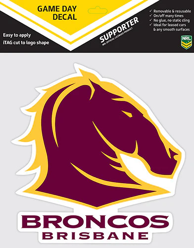 NRL Game Day Decal  - Brisbane Broncos - Car Sticker 180mm - Image 2