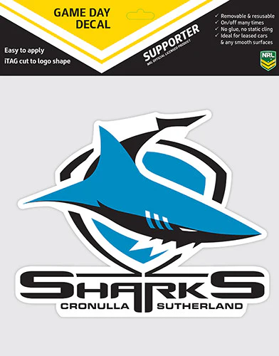 NRL Game Day Decal  - Cronulla Sharks - Car Sticker 180mm - Image 2