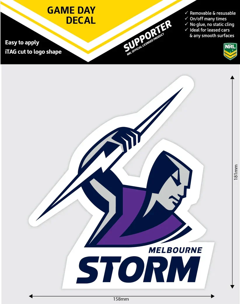 NRL Game Day Decal - Melbourne Storm - Car Sticker 180mm - Image 2