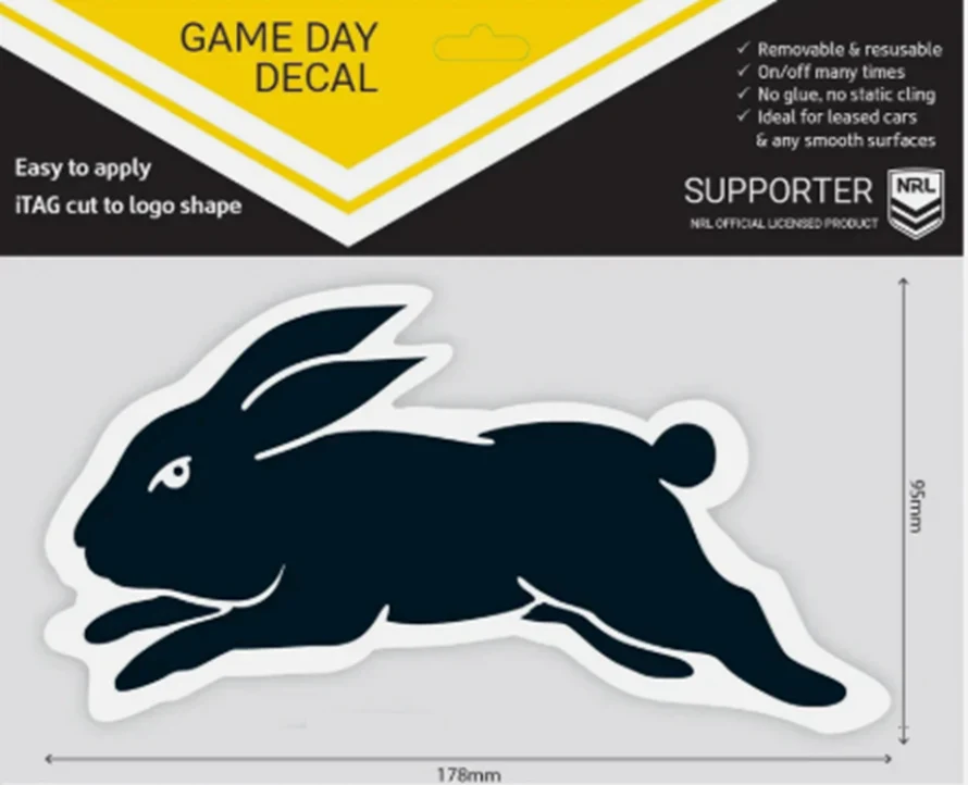 NRL Game Day Decal New Design - South Sydney Rabbitohs - Car Sticker 180mm