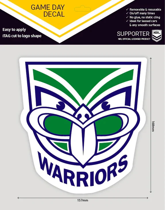 NRL Game Day Decal - New Zealand Warriors - Car Sticker 180mm - Image 2