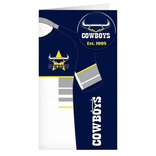 NRL Gift Card With Badge  North Queensland Cowboys  Gifts  Supporter