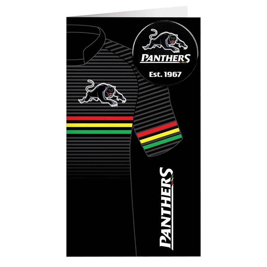 NRL Gift Card With Badge  Penrith Panthers  Gifts  Supporter