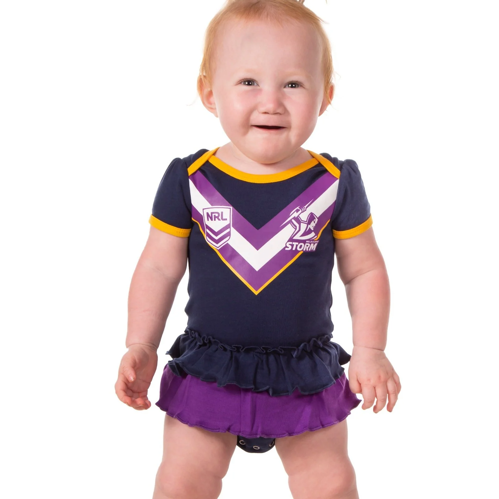 NRL Girls Tutu Footy Suit - Melbourne Storm - Baby Toddler Infant