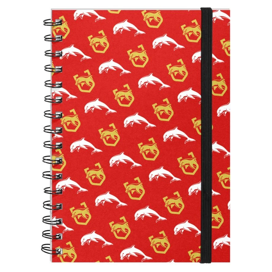 NRL Hard Cover Notebook - Dolphins - A5 60 Page Pad - Image 2
