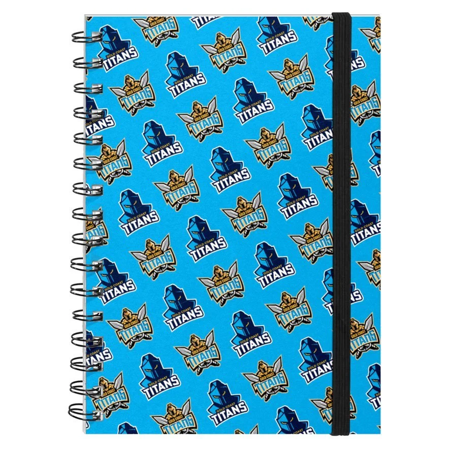 NRL Hard Cover Notebook - Gold Coast Titans - A5 60 Page Pad