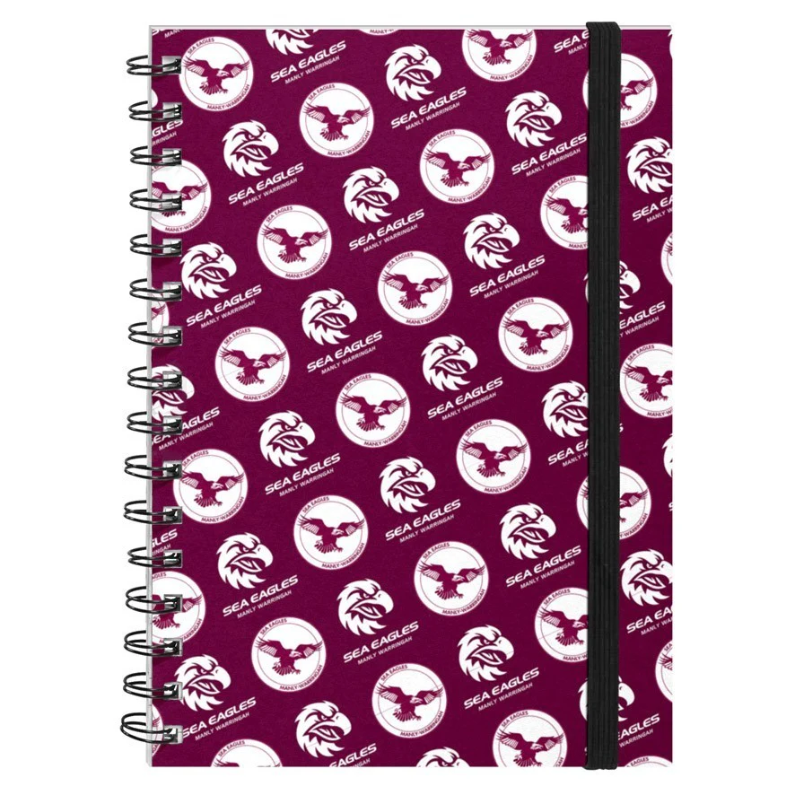 NRL Hard Cover Notebook - Manly Sea Eagles - A5 60 Page Pad - Image 2