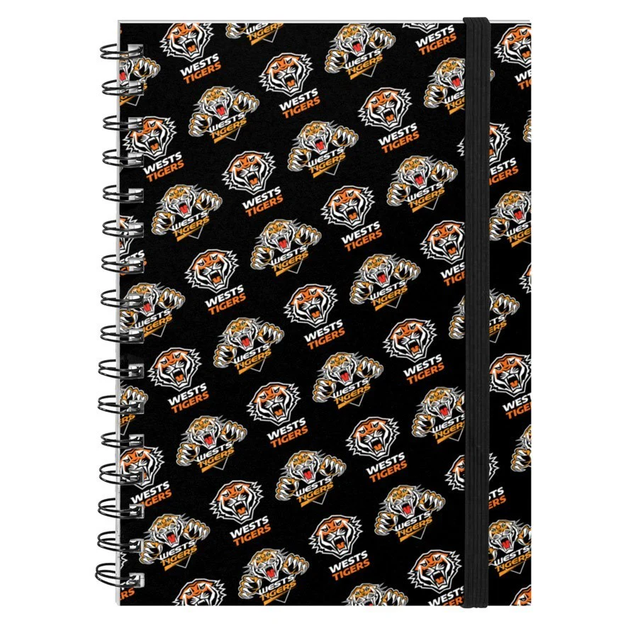 NRL Hard Cover Notebook - West Tigers - A5 60 Page Pad - Image 2