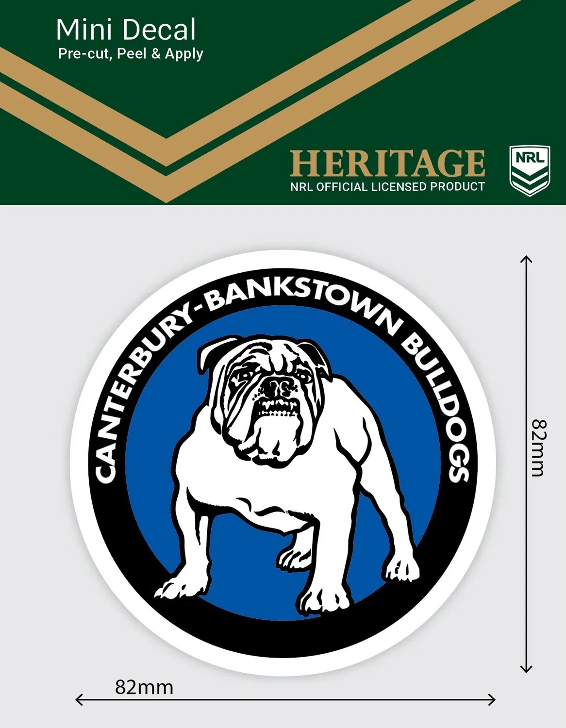 NRL Heritage Mini Decal - Canterbury Bulldogs - Single Sticker - Image 2