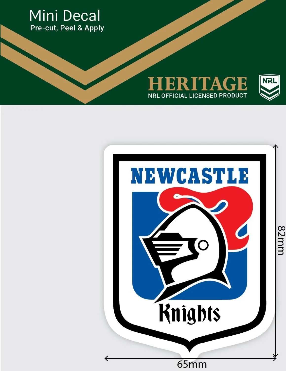 NRL Heritage Mini Decal - Newcastle Knights - Single Sticker - Image 2