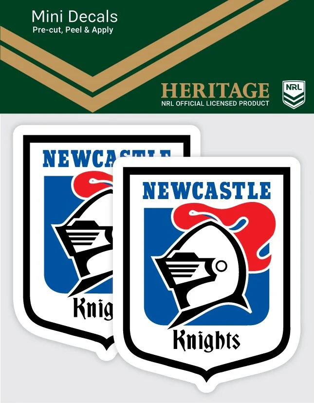 NRL Heritage Mini Decal - Newcastle Knights - Sticker Set Of 2 - 8x7cm
