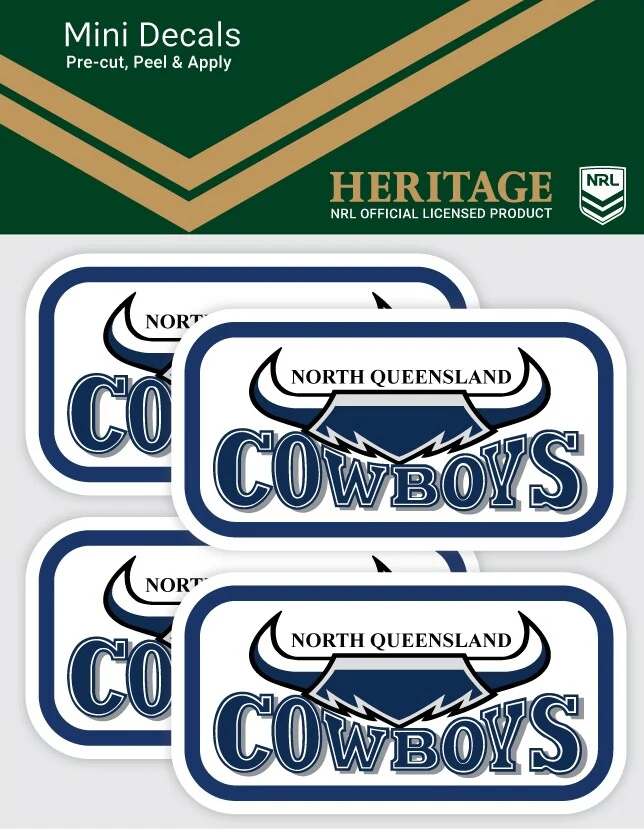NRL Heritage Mini Decal - North Queensland Cowboys - Sticker Set Of 2 - 8x7cm - Image 2