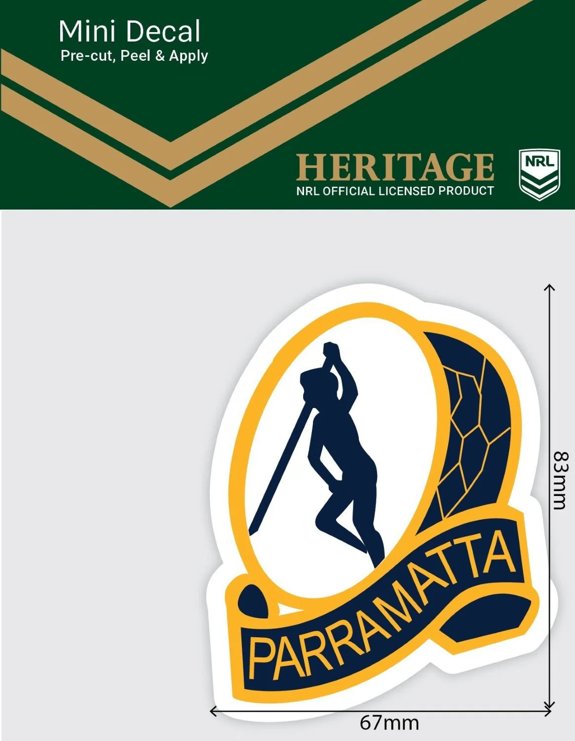 NRL Heritage Mini Decal - Paramatta Eels - Single Sticker - Image 2