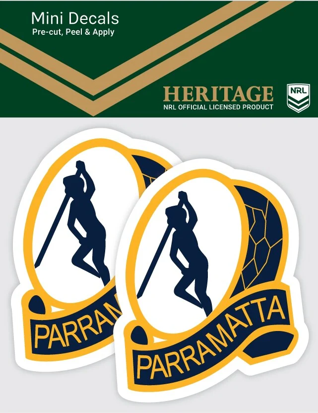 NRL Heritage Mini Decal - Parramatta Eels - Sticker Set Of 2 - 8x7cm - Image 2
