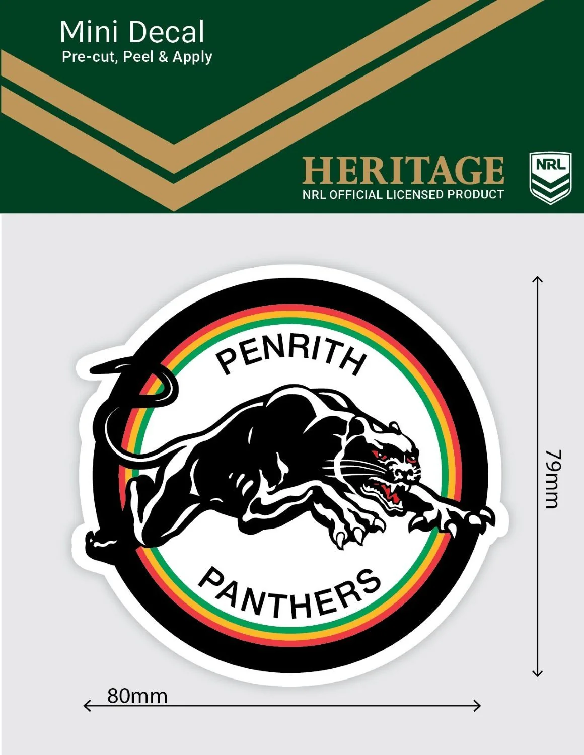 NRL Heritage Mini Decal - Penrith Panthers - Single Sticker