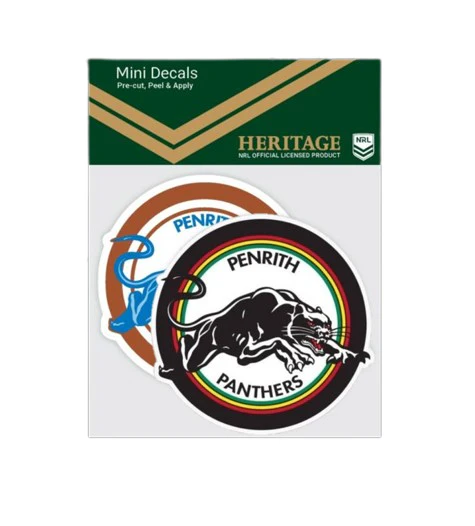 NRL Heritage Mini Decal - Penrith Panthers - Sticker Set Of 2 - 8x7cm - New