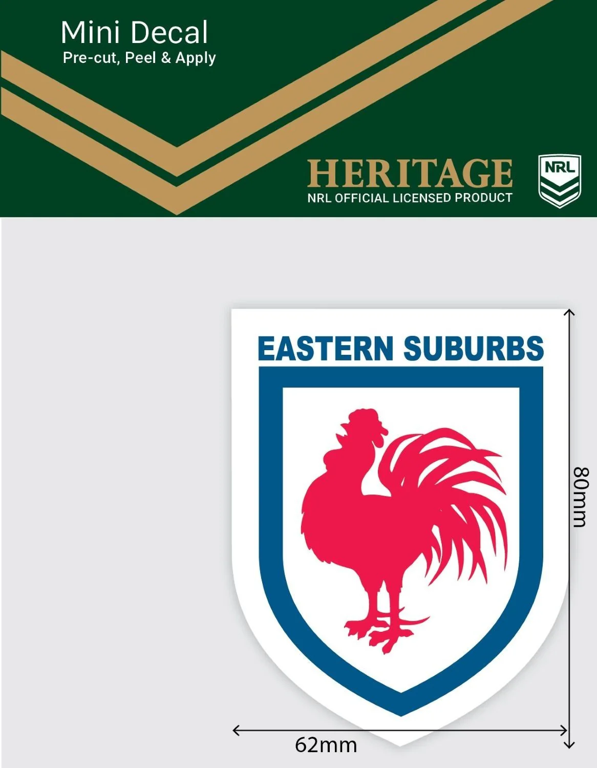 NRL Heritage Mini Decal - Sydney Roosters - Single Sticker