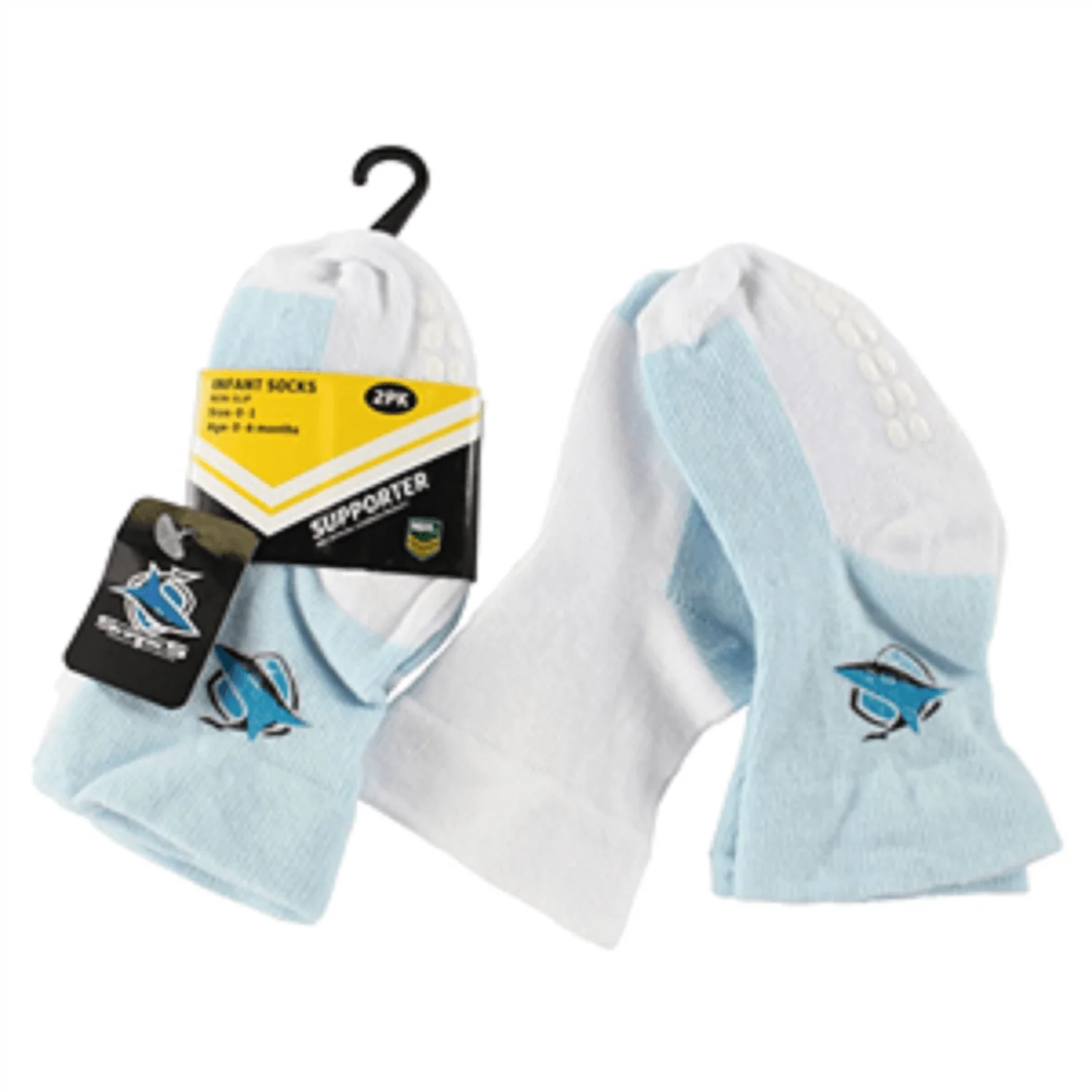 NRL Infant Socks - Cronulla Sharks - Set Of Two - Non Slip - Sock - Image 2
