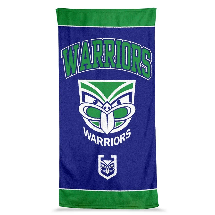 NRL  Jumbo Beach Towel - New Zealand Warriors - Team Logo - 90cmx170cm - Image 2