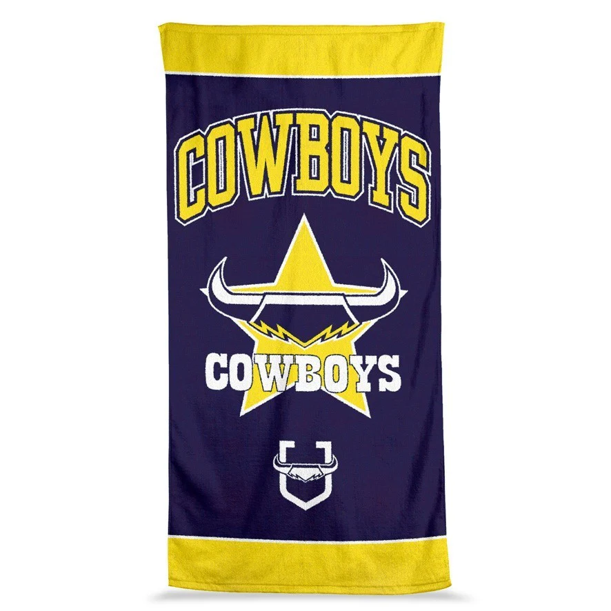 NRL  Jumbo Beach Towel - North Queensland Cowboys - Team Logo - 90cmx170cm - Image 2