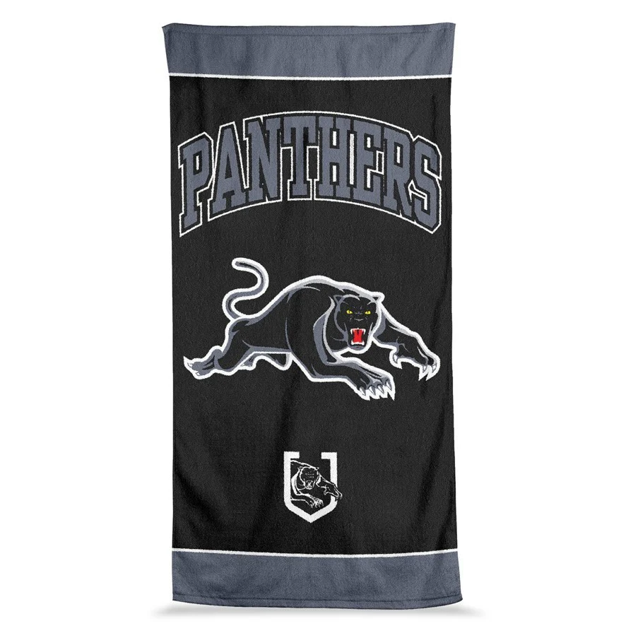 NRL  Jumbo Beach Towel - Penrith Panthers - Team Logo - 90cmx170cm