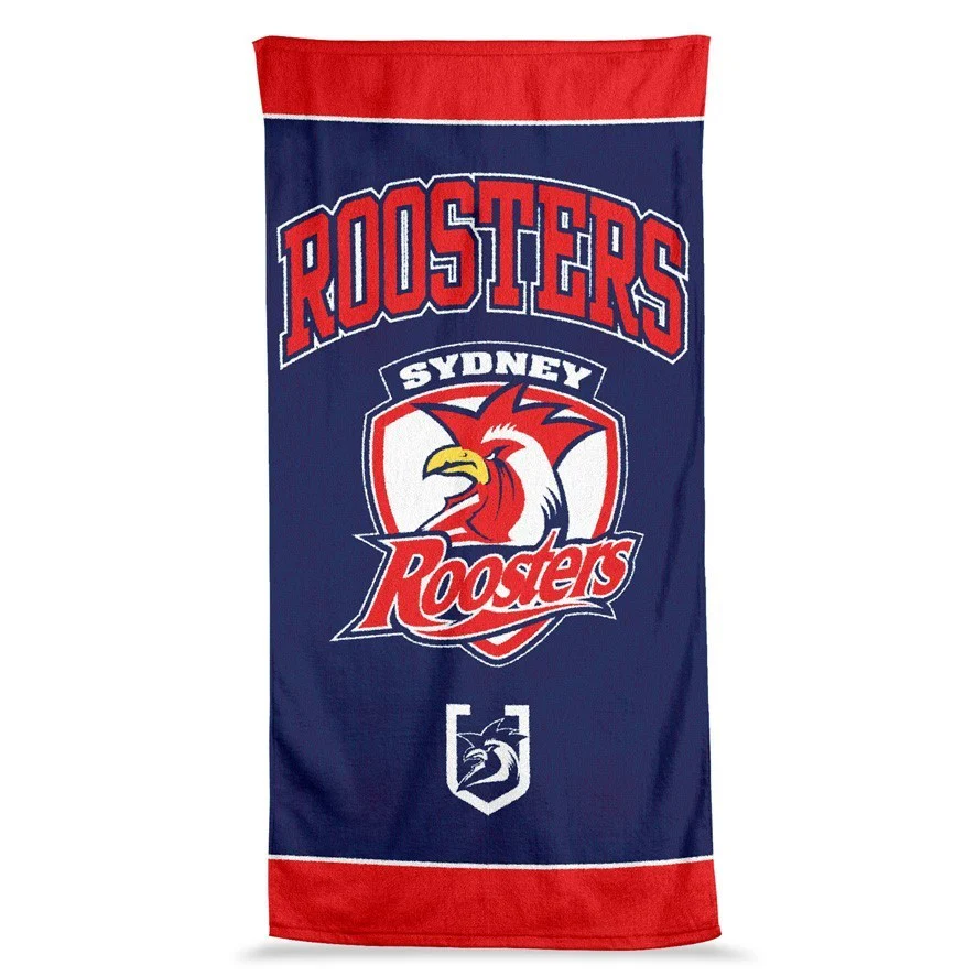 NRL  Jumbo Beach Towel - Sydney Roosters - Team Logo - 90cmx170cm