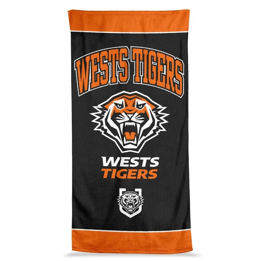 NRL  Jumbo Beach Towel - West Tigers - Team Logo - 90cmx170cm
