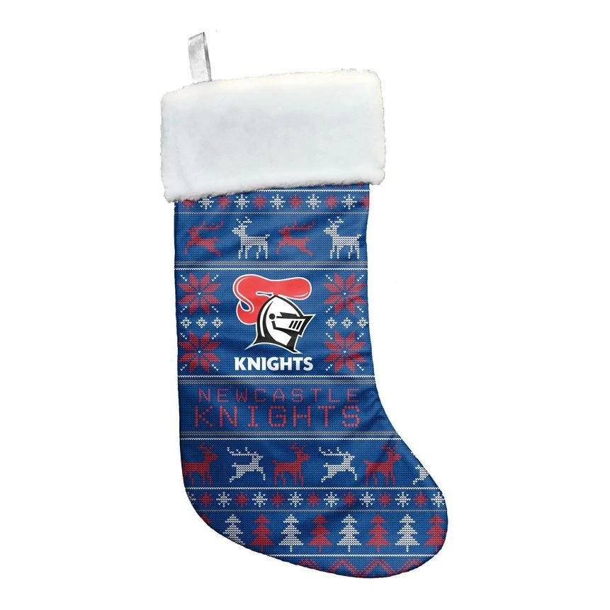 NRL Jumbo Christmas Stocking  Newcastle Knights  Sweater Print  XMAS