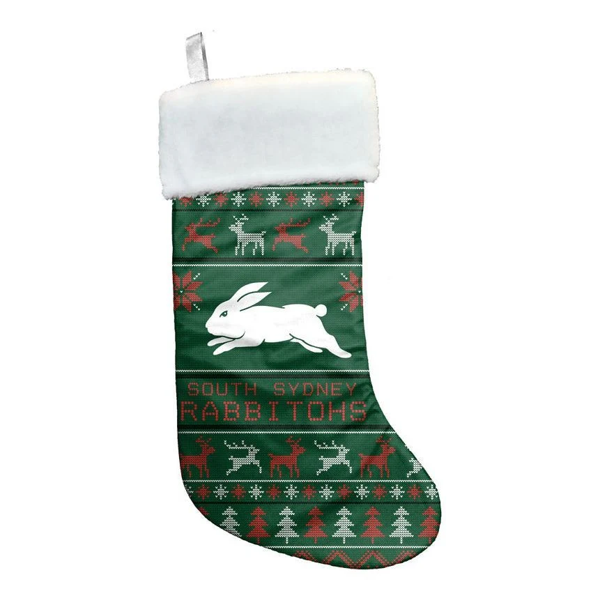 NRL Jumbo Christmas Stocking  South Sydney Rabbitohs  Sweater Print  XMAS - Image 2