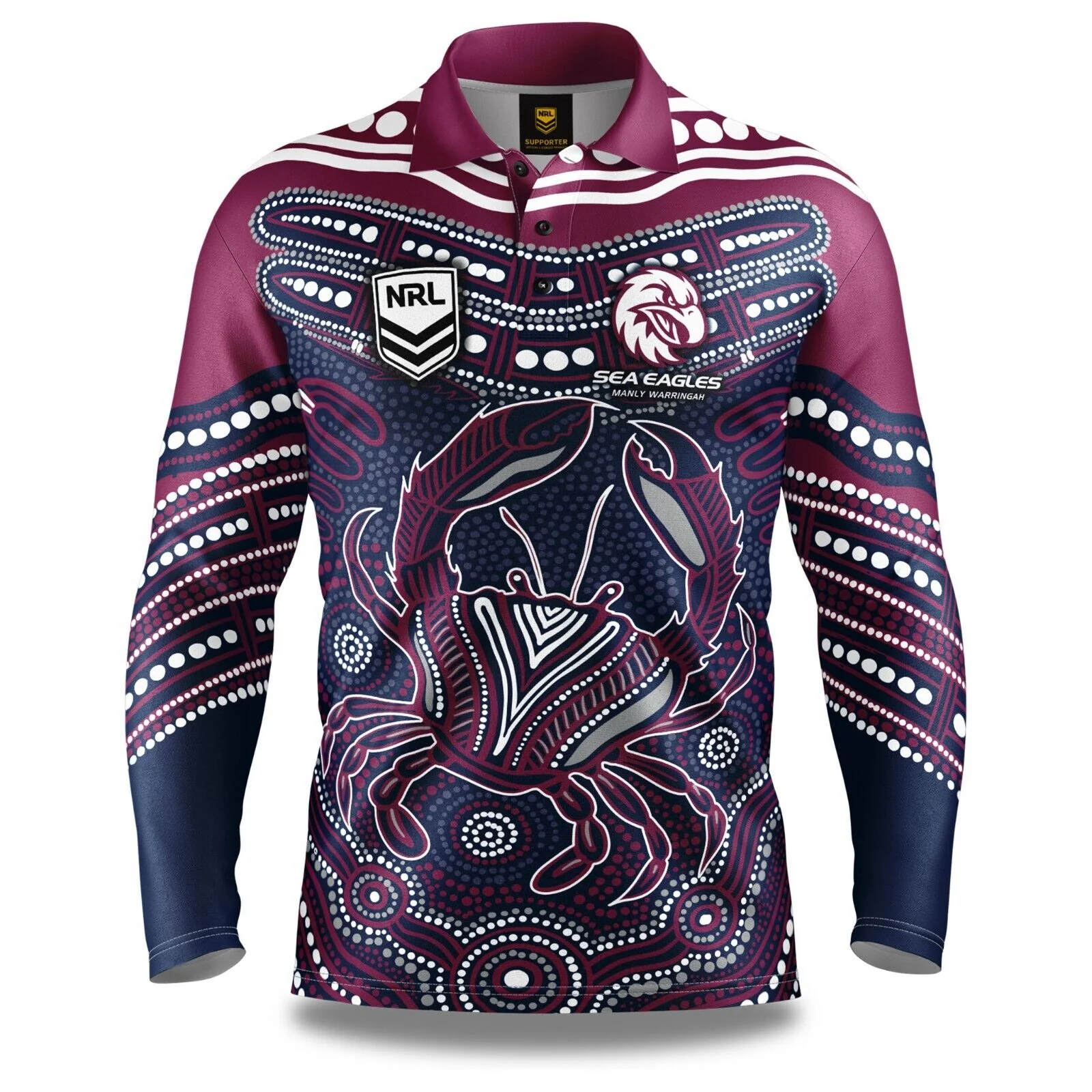 NRL 'Karumba' Fishing Shirt - Manly Sea Eagles - Adult - Mens - Polo - Image 9