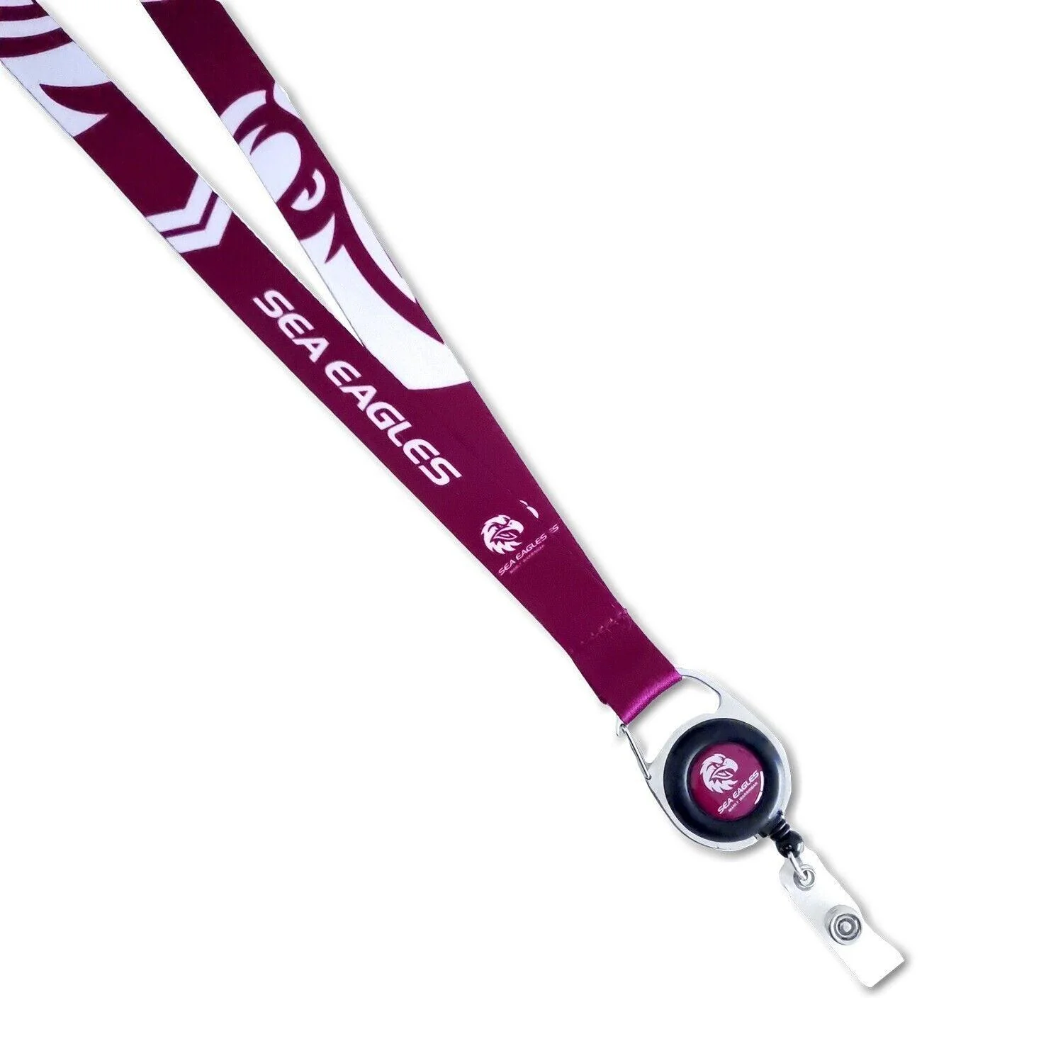 NRL Lanyard with Retractable ID Clip - Manly Sea Eagles - Image 2