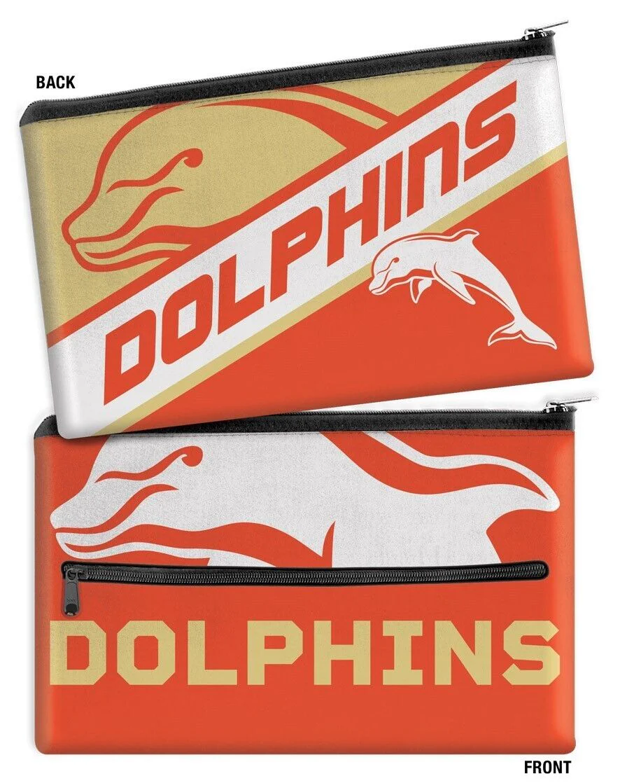 NRL Large Pencil Case - Dolphins - Neoprene - 33cm x 21cm - Image 2