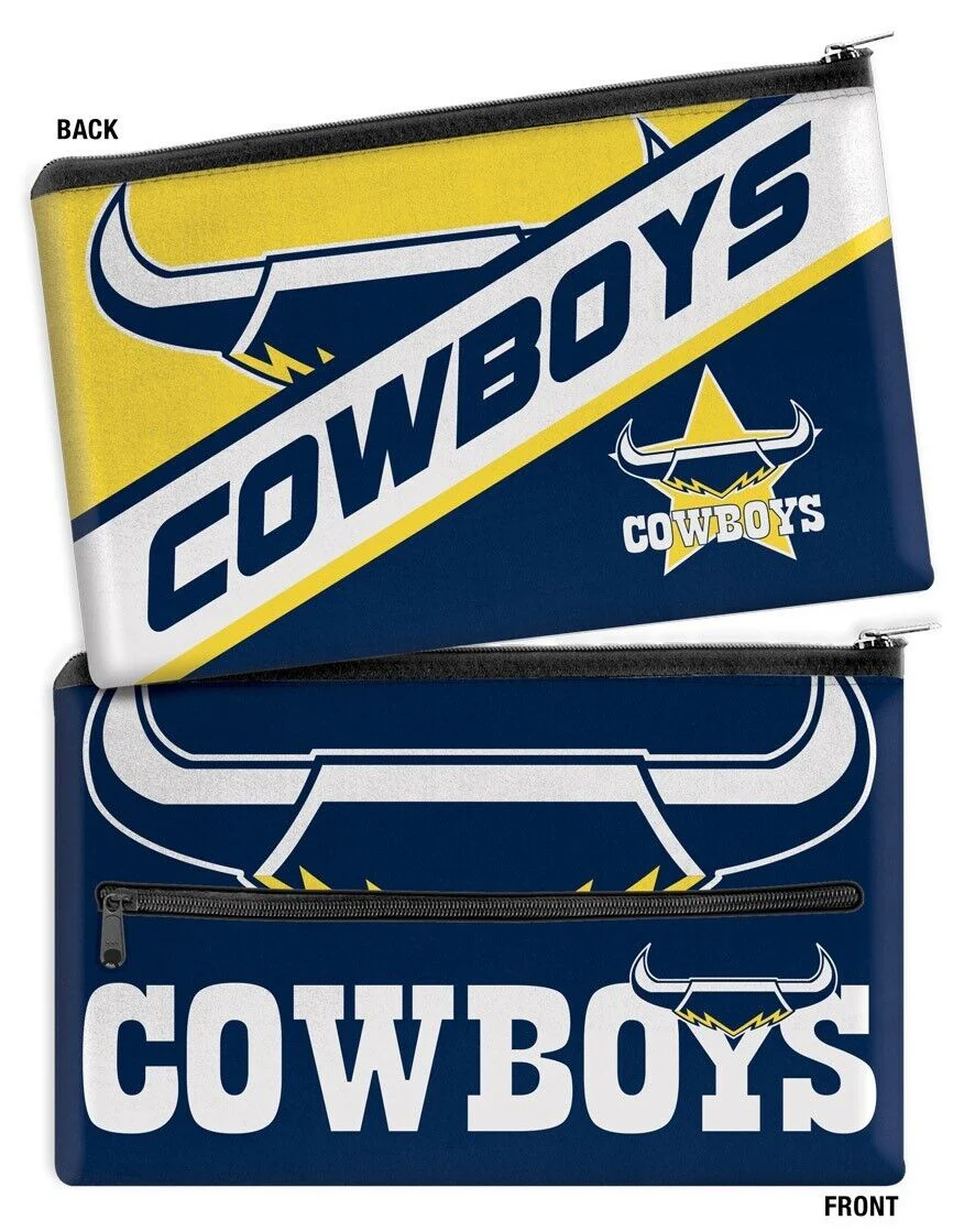 NRL Large Pencil Case - North Queensland Cowboys - Neoprene - 33cm x 21cm - Image 2