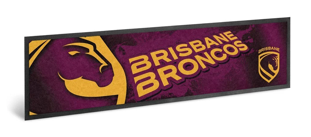 NRL Logo Bar Runner - Brisbane Broncos - Bar Mat - 25cm x 90cm - Image 2