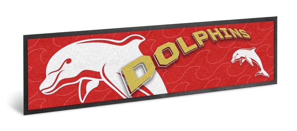 NRL Logo Bar Runner - Dolphins - Bar Mat - 25cm x 90cm - Image 2