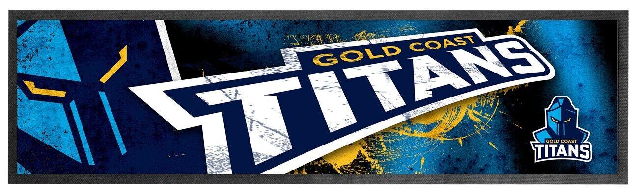 NRL Logo Bar Runner - Gold Coast Titans - Bar Mat - 25cm x 90cm - Image 2