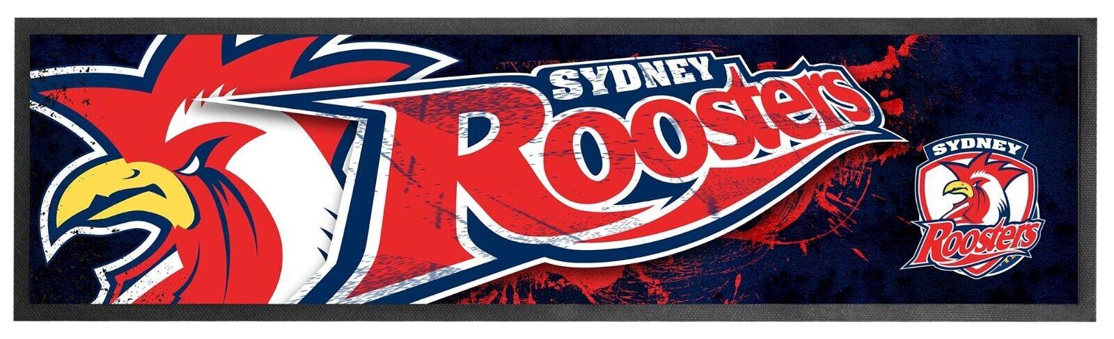 NRL Logo Bar Runner - Sydney Roosters - Bar Mat - 25cm x 90cm - Image 2